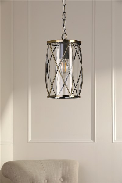 (image for) Laura Ashley Beckworth Ceiling Lantern Antique Brass and Glass